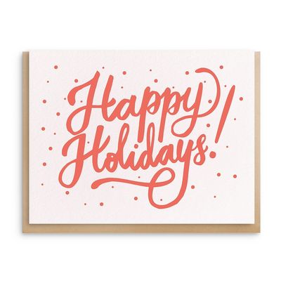 Happy Holidays Letterpress Card