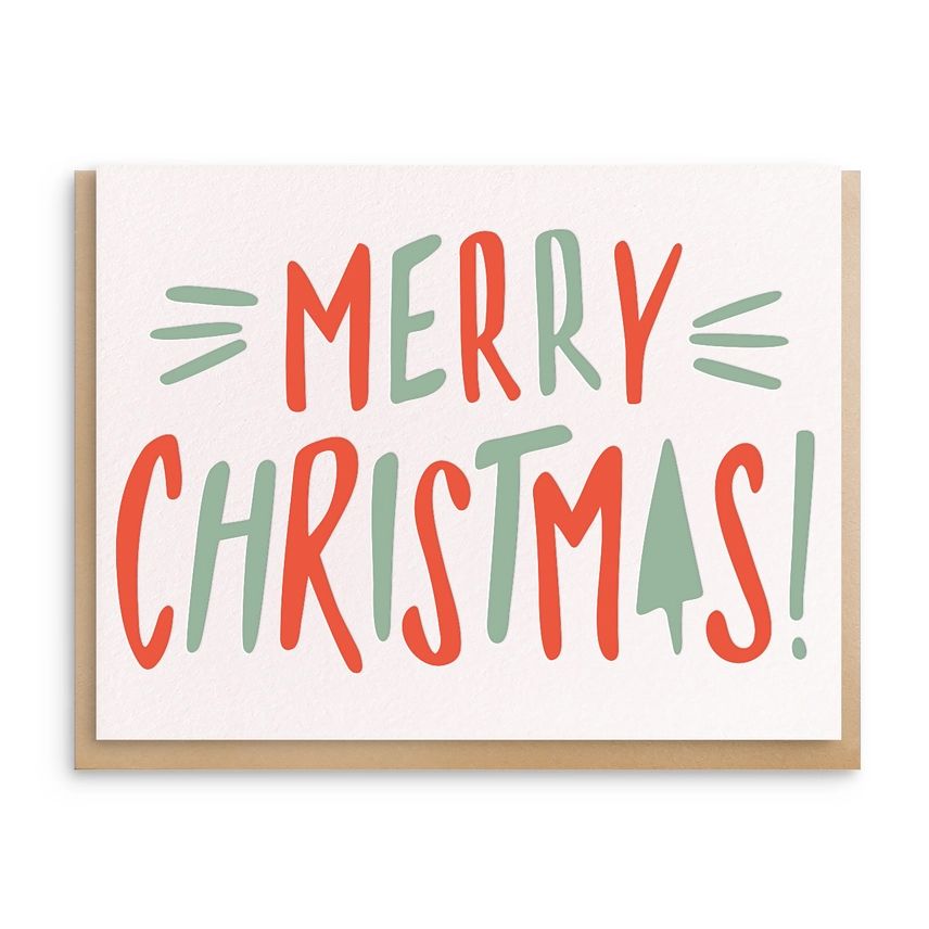 Bold Merry Christmas Letterpress Card