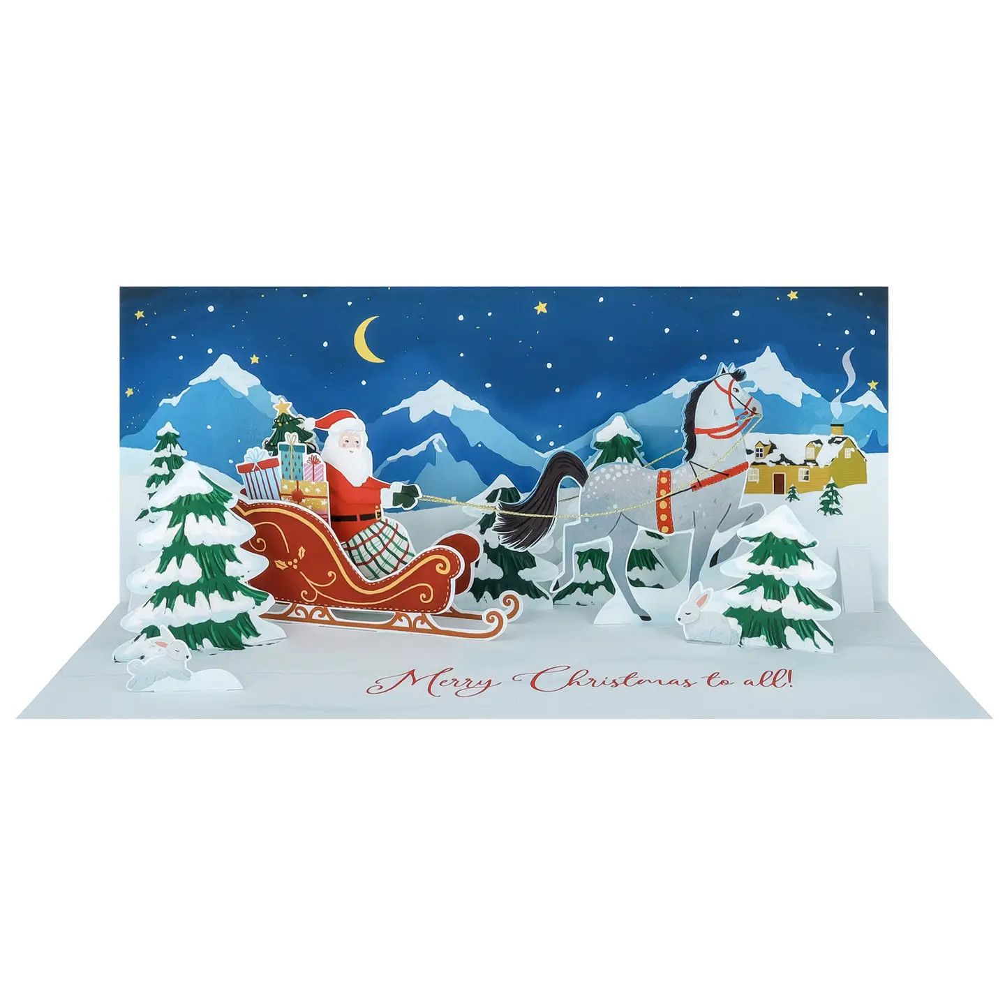 Santa&#39;s Sleigh Christmas with Sound Pop-Up Card