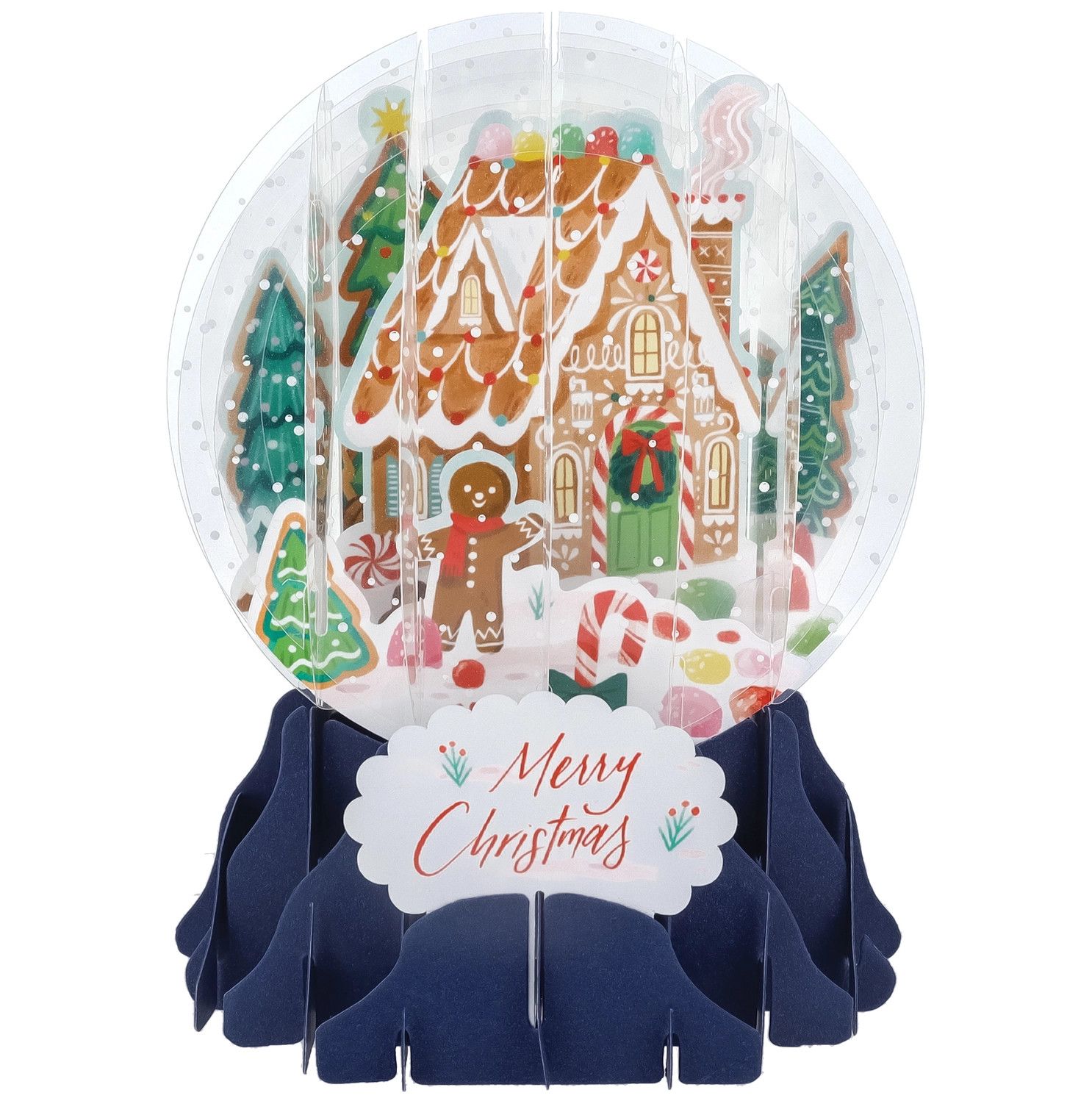Christmas Gingerbread House Snow Globe Card
