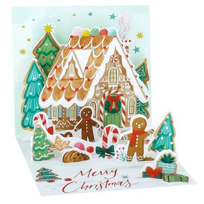 Christmas Colorful Gingerbread House Mini Pop-Up Card