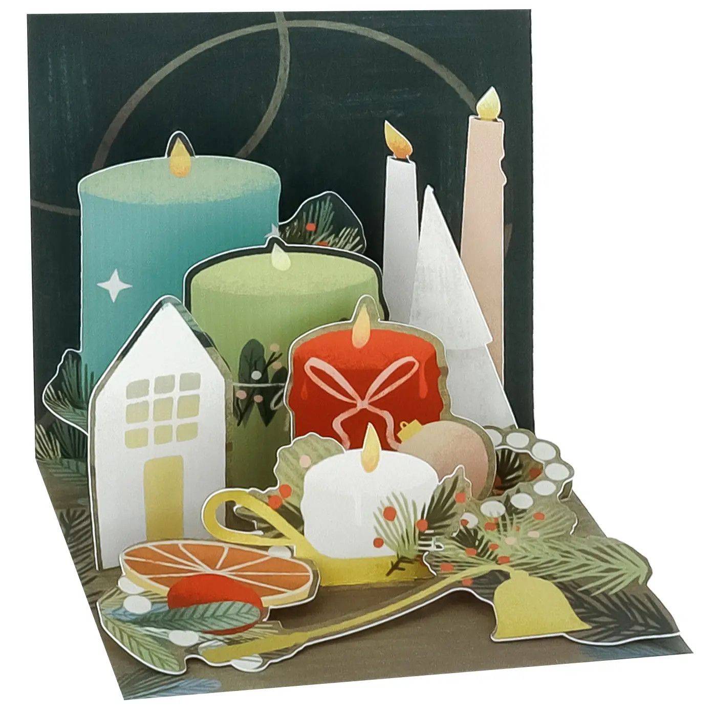 Christmas Candles Festive Mini Pop-Up Card