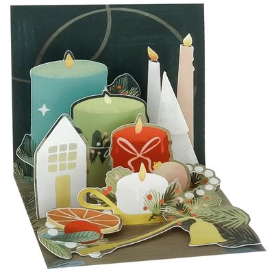 Christmas Candles Festive Mini Pop-Up Card