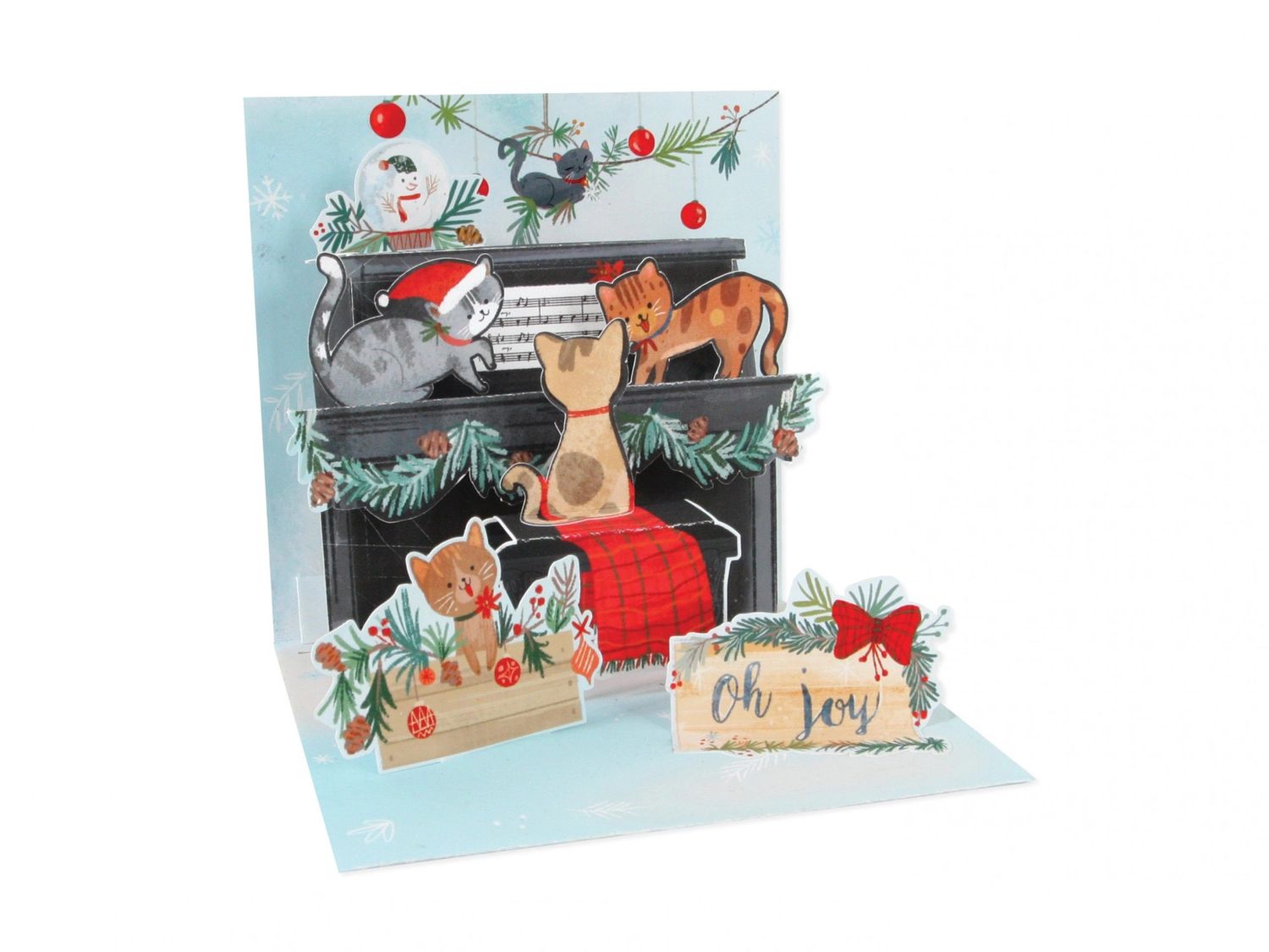 Piano Cats Christmas Pop-Up Greeting Card