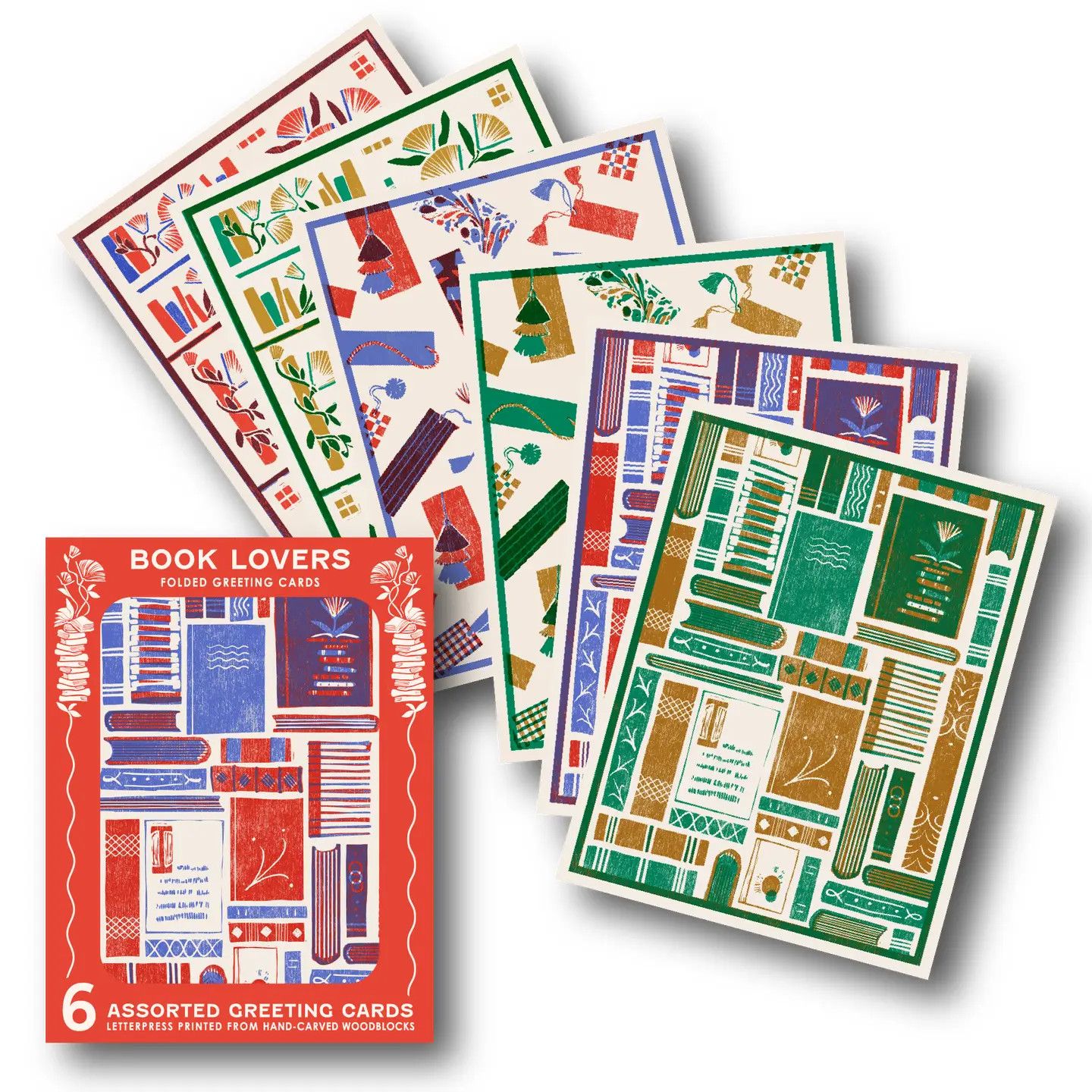 Book Lovers Assorted Letterpress Cards (box of 6)