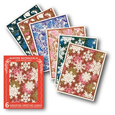 Winter Botanicals Assorted Letterpress Cards (box of 6)