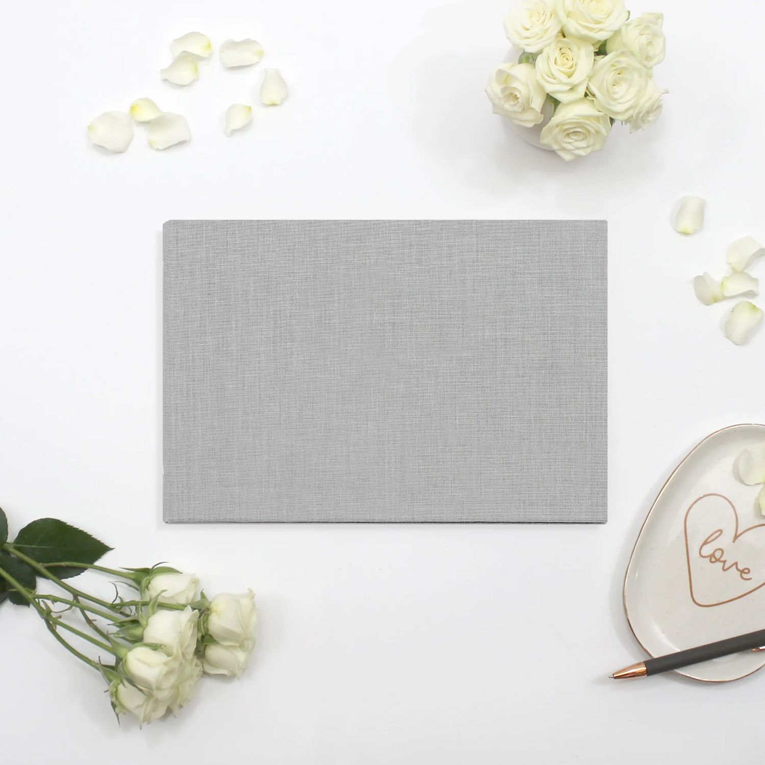 Guestbook Light Gray Linen Lined