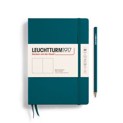 Leuchtturm1917 -  A5 Medium Hardcover Notebook - Pacific Green  Blank
