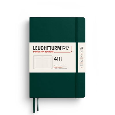 Leuchtturm1917 - A5 Medium 411 Hardcover Notebook - Forest Green, Dot