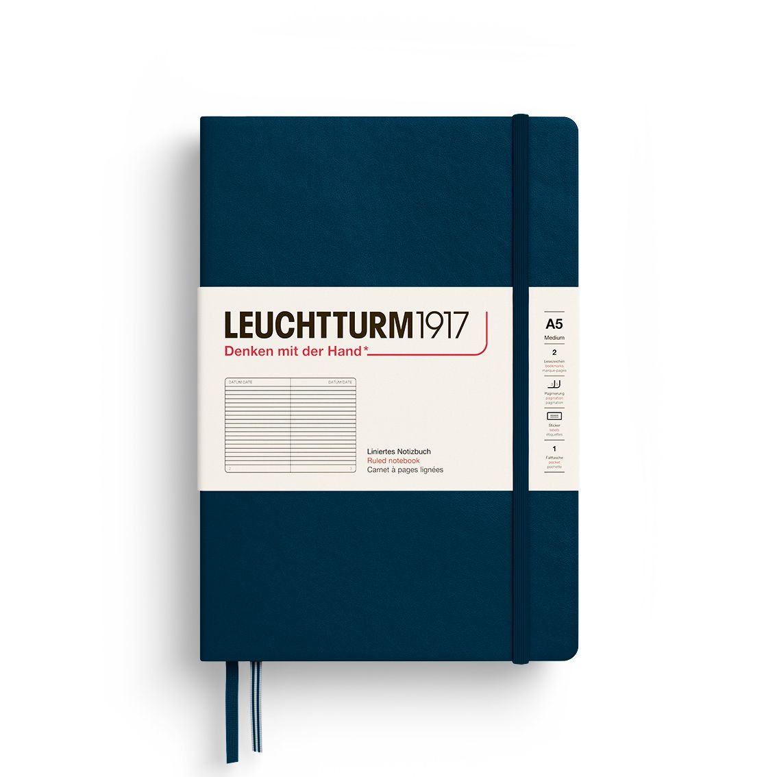 Leuchtturm1917 - A5 Hardcover Notebook - Deep Sea, Ruled
