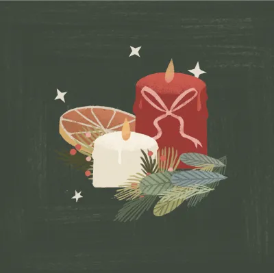 Christmas Candles Festive Mini Pop-Up Card