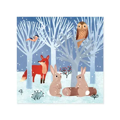 Forest Snowman Christmas Pop-Up Card with Lights