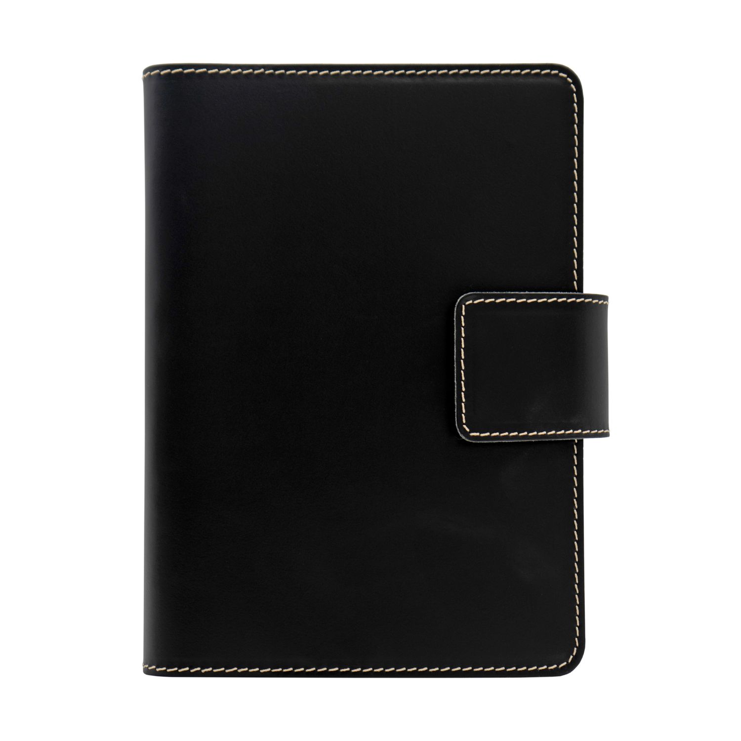Pescara Leather Journal with Snap Closure - Black