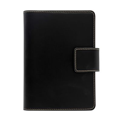 Pescara Leather Journal with Snap Closure - Black