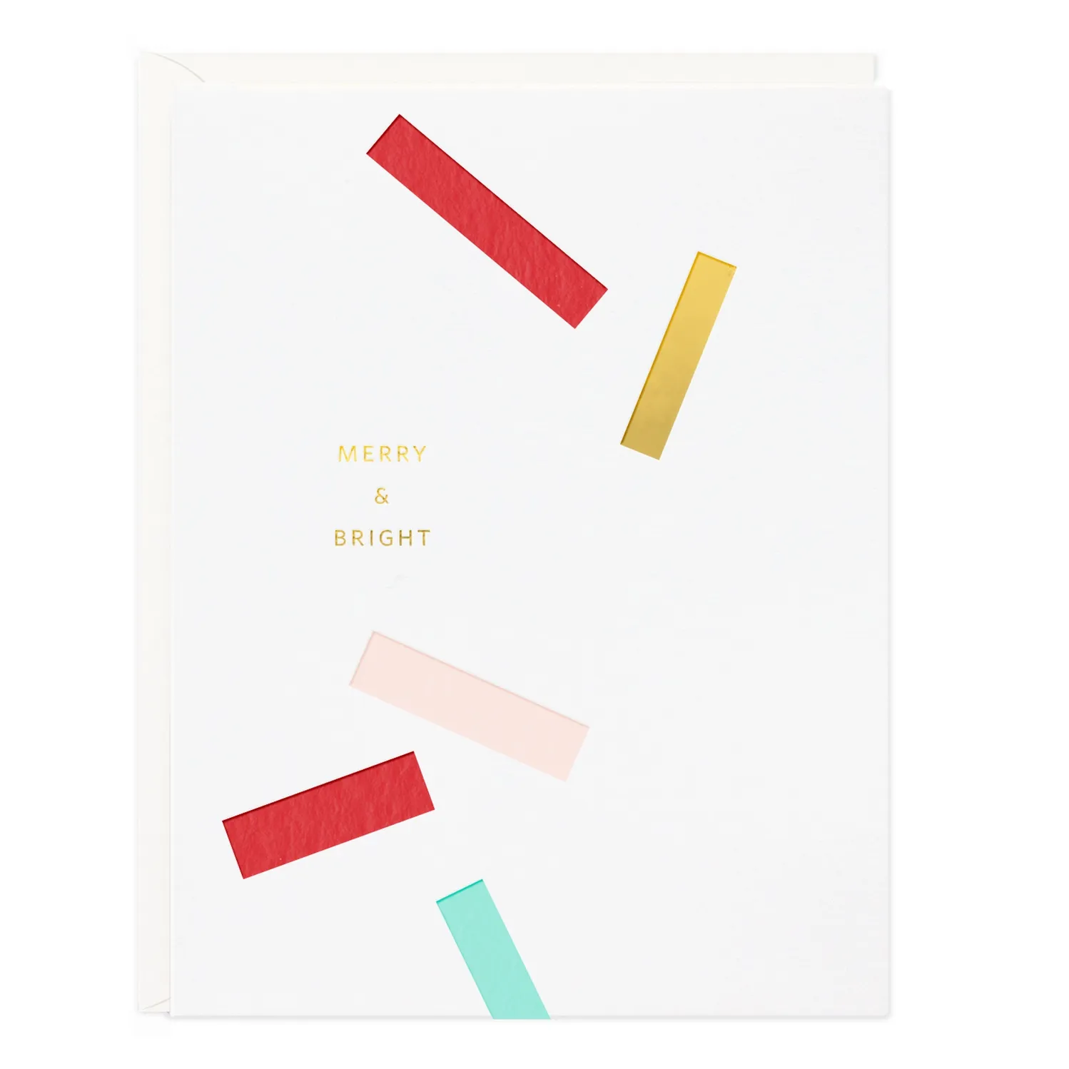 Merry &amp; Bright Confetti Letterpress Card