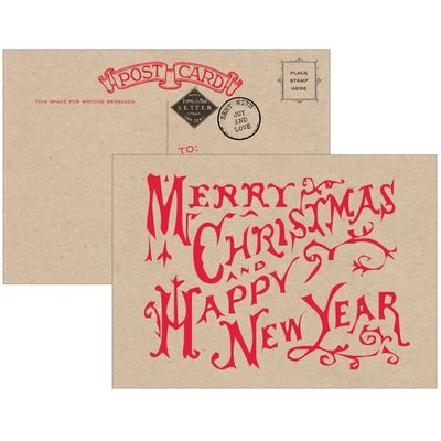 Vintage Style Christmas Postcards (box of 10)