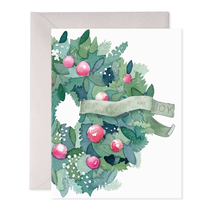 Comfort &amp; Joy Wreath Card