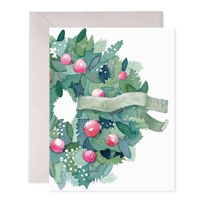 Comfort &amp; Joy Wreath Card