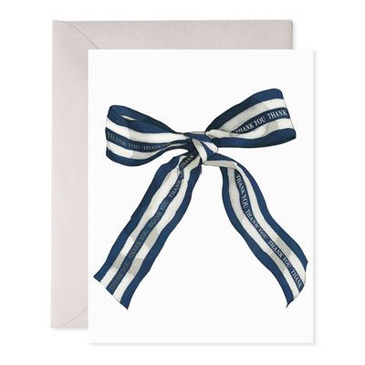Big Striped Bow Thank You Card