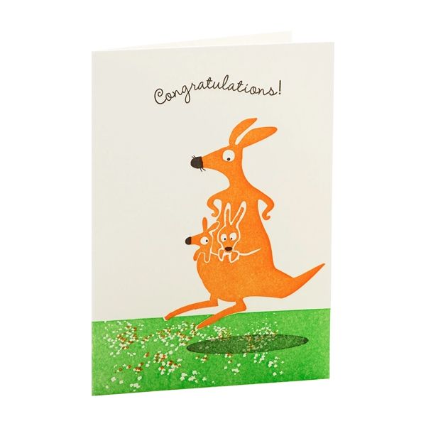 Kangaroos Congrats Letterpress Card