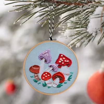 DIY Mushrooms Ornament Embroidery Kit