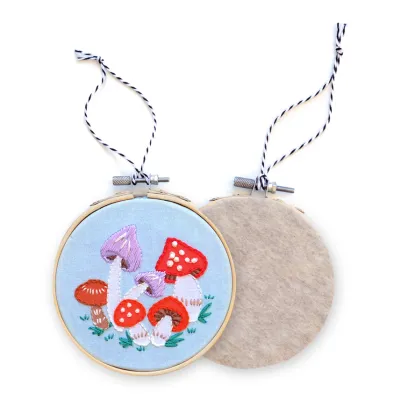 DIY Mushrooms Ornament Embroidery Kit