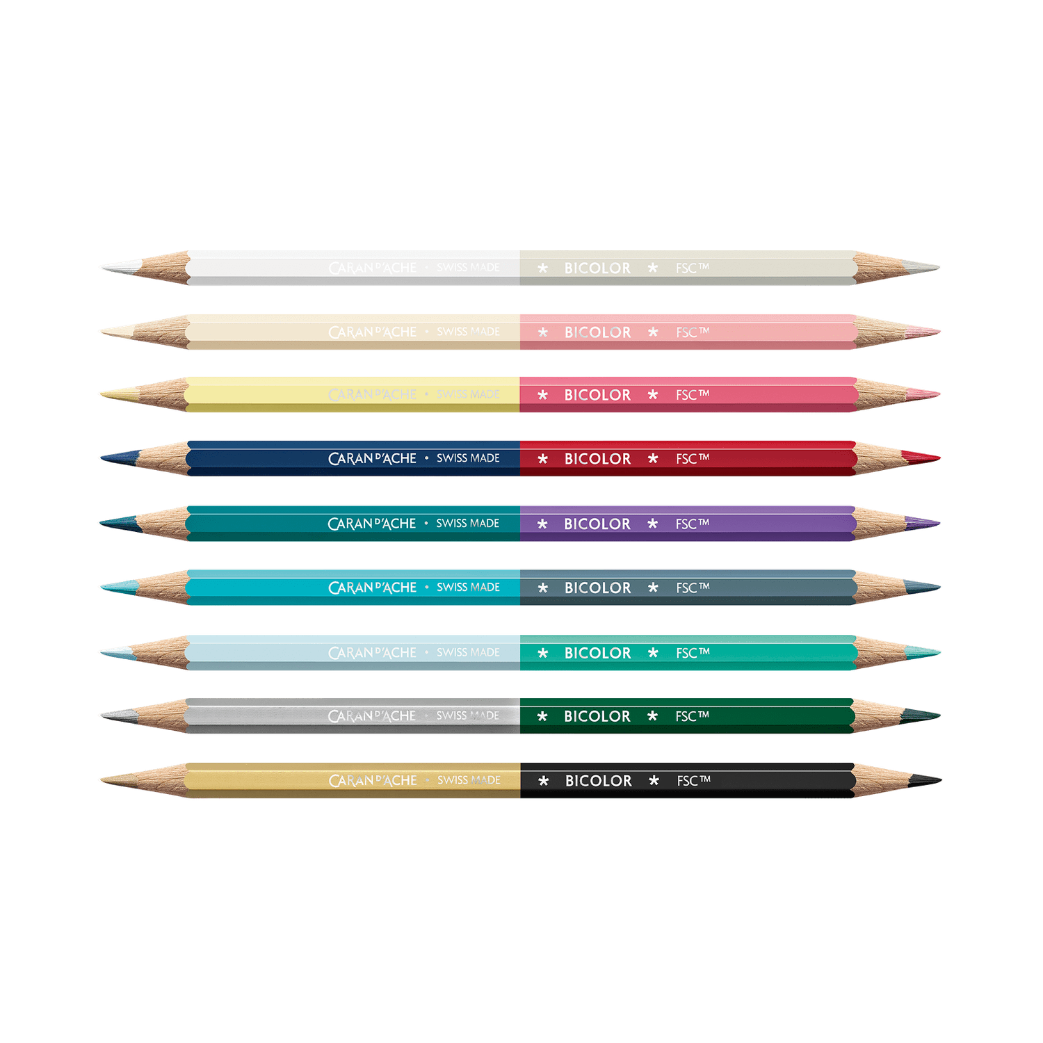 Caran d&#39;Ache - Alpine Frost Bi-Color Pencil &amp; Brush Set