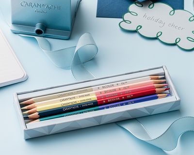 Caran d&#39;Ache - Alpine Frost Bi-Color Pencil &amp; Brush Set