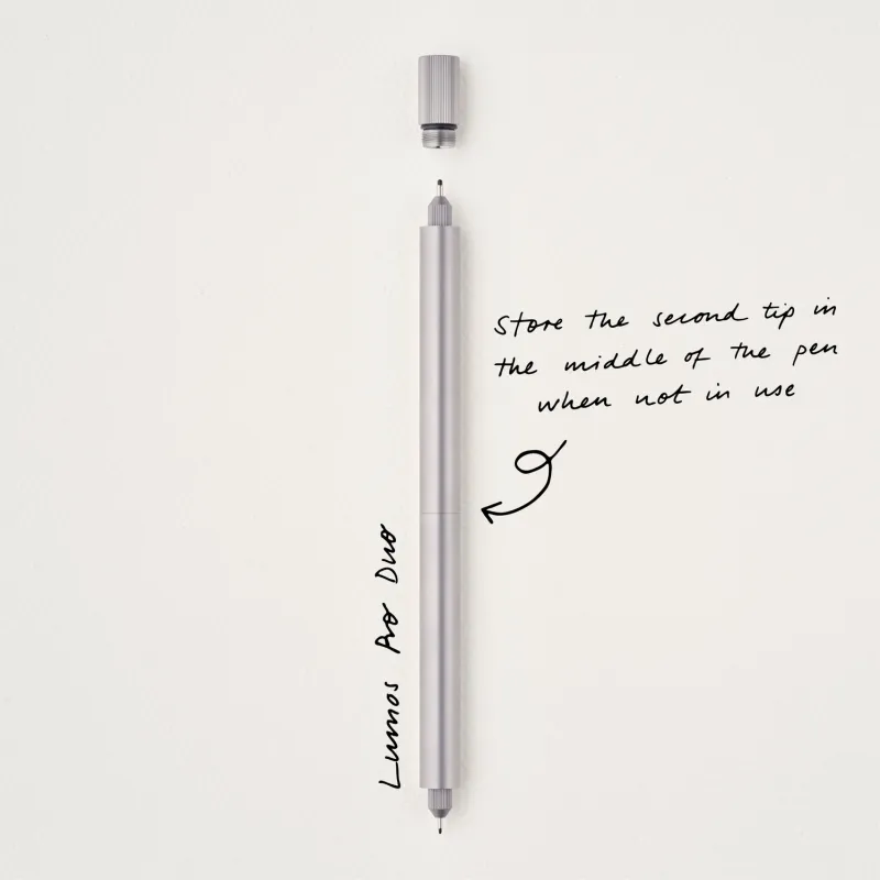 Tom's Studio Lumos Pro Refillable Duo Tip Pen - Titanium