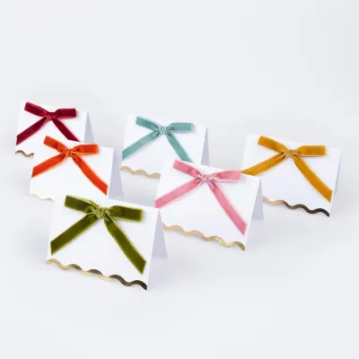 Thanksgiving Velvet Bow Place Cards (pack of 6)