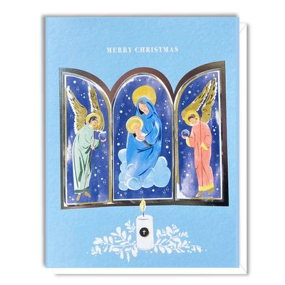 Triptych Christmas Foil Cards (box of 8)
