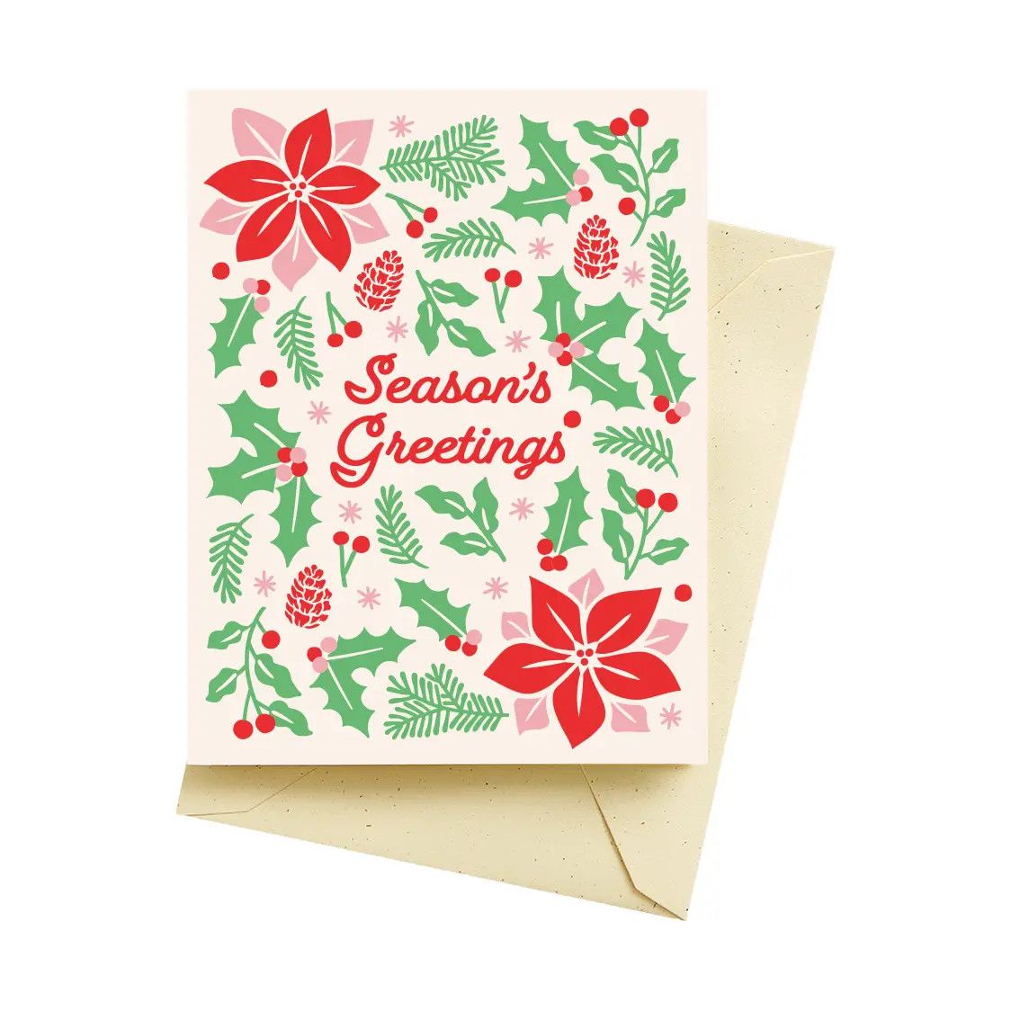 Holly Sprig Floral Holiday Cards (box of 8)