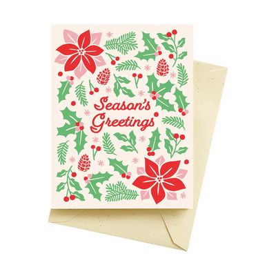 Holly Sprig Floral Holiday Cards (box of 8)