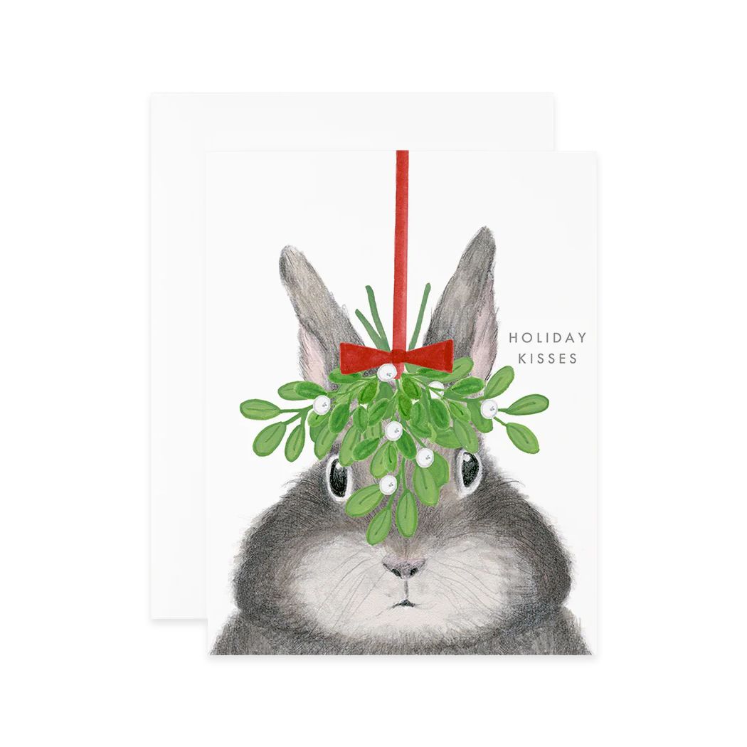 Bunny Under Mistletoe Card