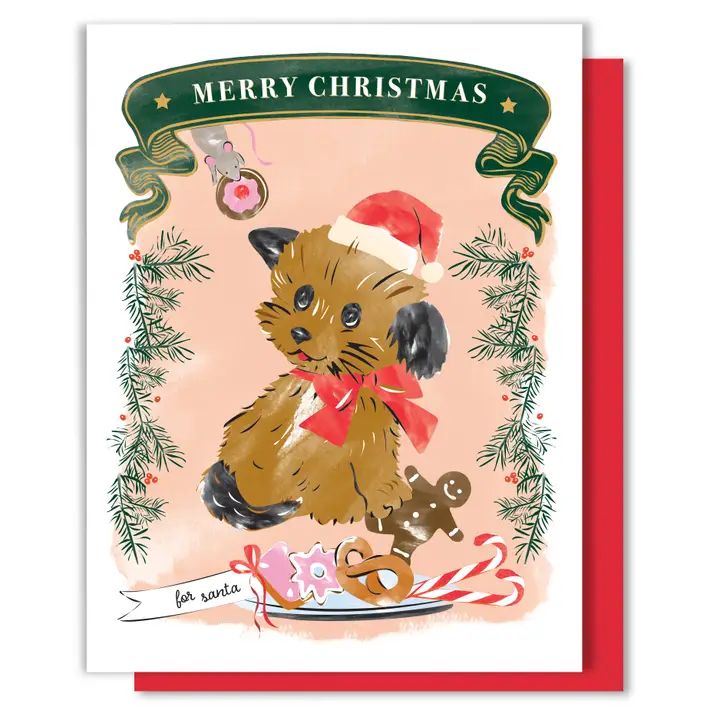 Puppy with Christmas Cookies Card