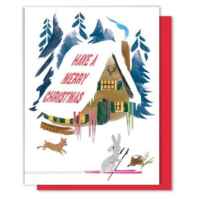 Ski Day Merry Christmas Card