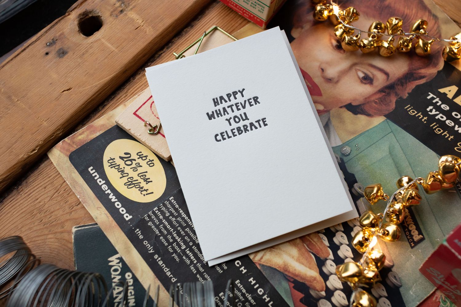 Happy Whatever You Celebrate Letterpress Holiday Card (box of 6)