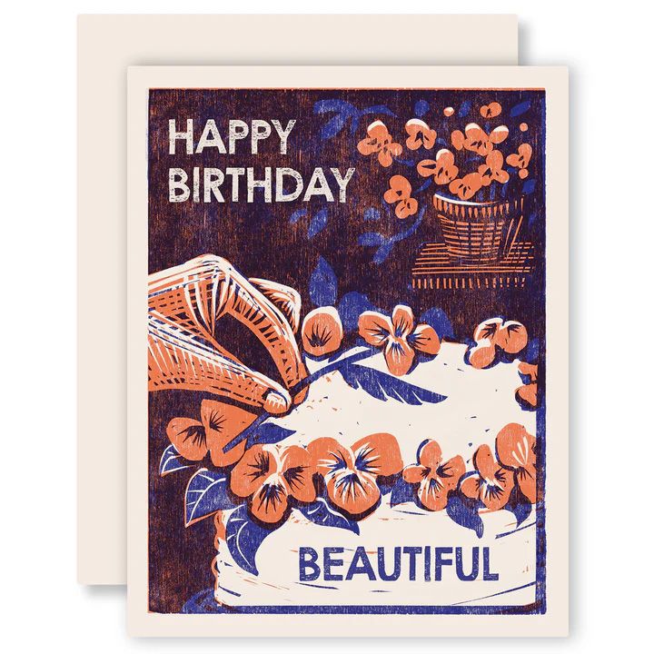 Happy Birthday Beautiful Letterpress Card