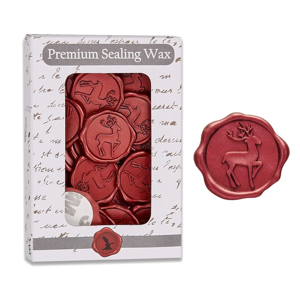 Adhesive Wax Seals - Reindeer Crimson Red (pack of 25)