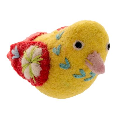 Yellow and Red Song Bird Ornament