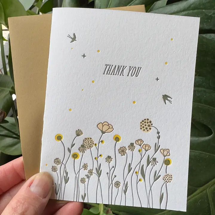 Thank You! Wildflowers Letterpress Card