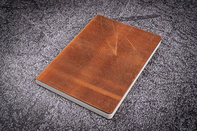 Leather Notebook - Tomoe River Paper - A6 - Crazy Horse Brown