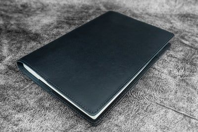 Leather Slim A5 Notebook &amp; Planner Cover - Black