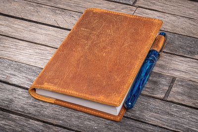 Leather Slim A6 Notebook &amp; Planner Cover - Crazy Horse Brown
