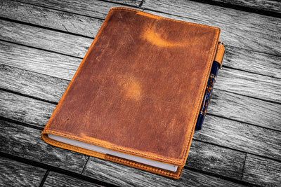 Leather Slim A5 Notebook &amp; Planner Cover - Crazy Horse Brown