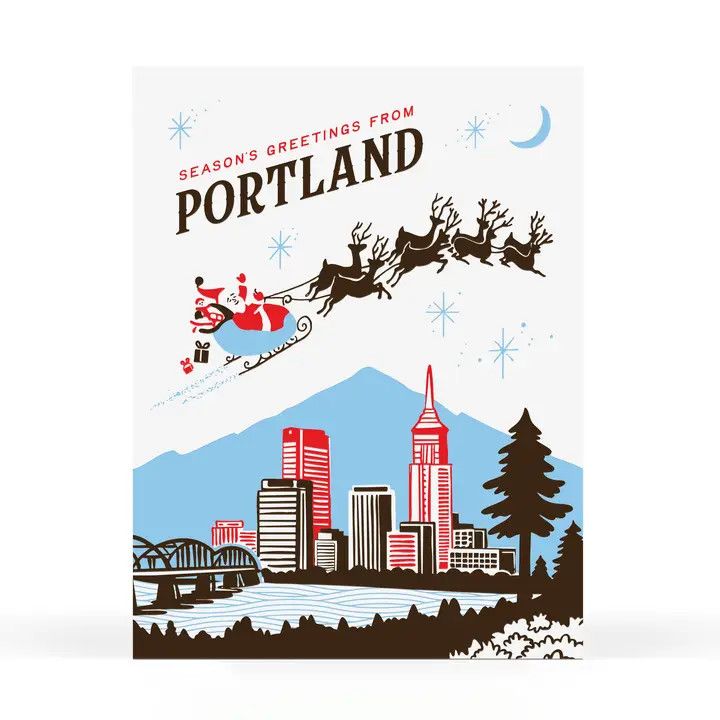 Season&#39;s Greetings From Portland Greeting Card