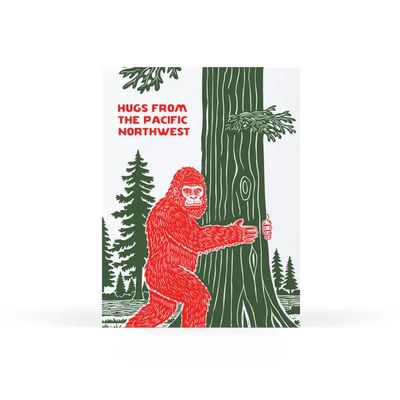 Hugs From Bigfoot Greeting Card