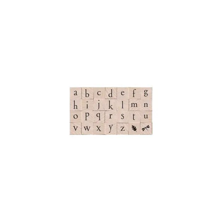 Printer's Type Lowercase Alphabet Woodblock Stamp Set