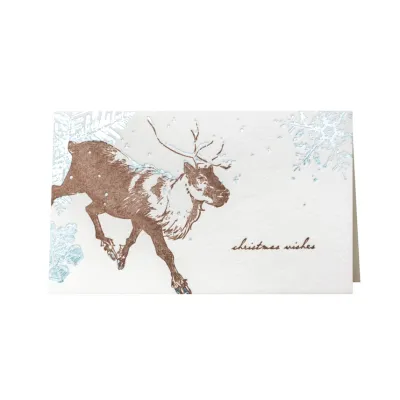 Menagerie Christmas Wishes Handmade Paper Letterpress Card