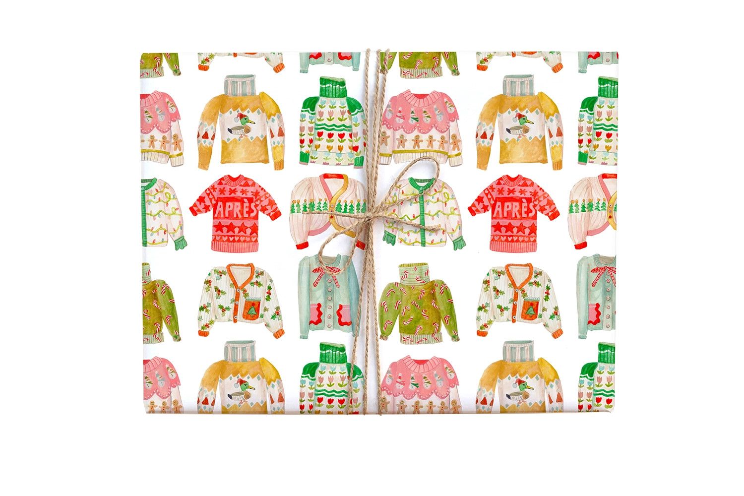 Holiday Sweater Gift Wrap Roll - 3 Sheets